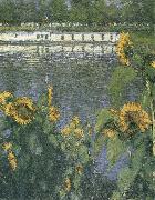 Gustave Caillebotte The sunflowers of waterside Sweden oil painting reproduction